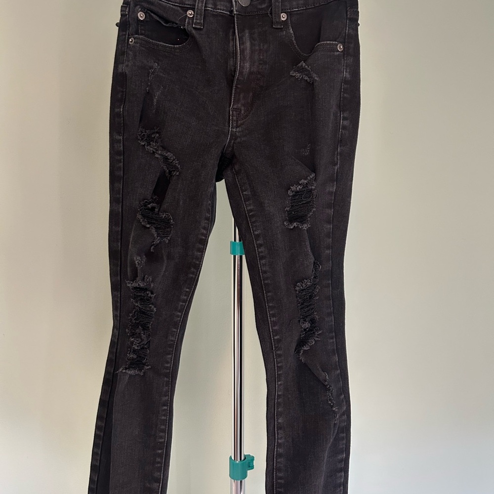 Aeropostale Black Distressed High Waisted Skinny Jeans